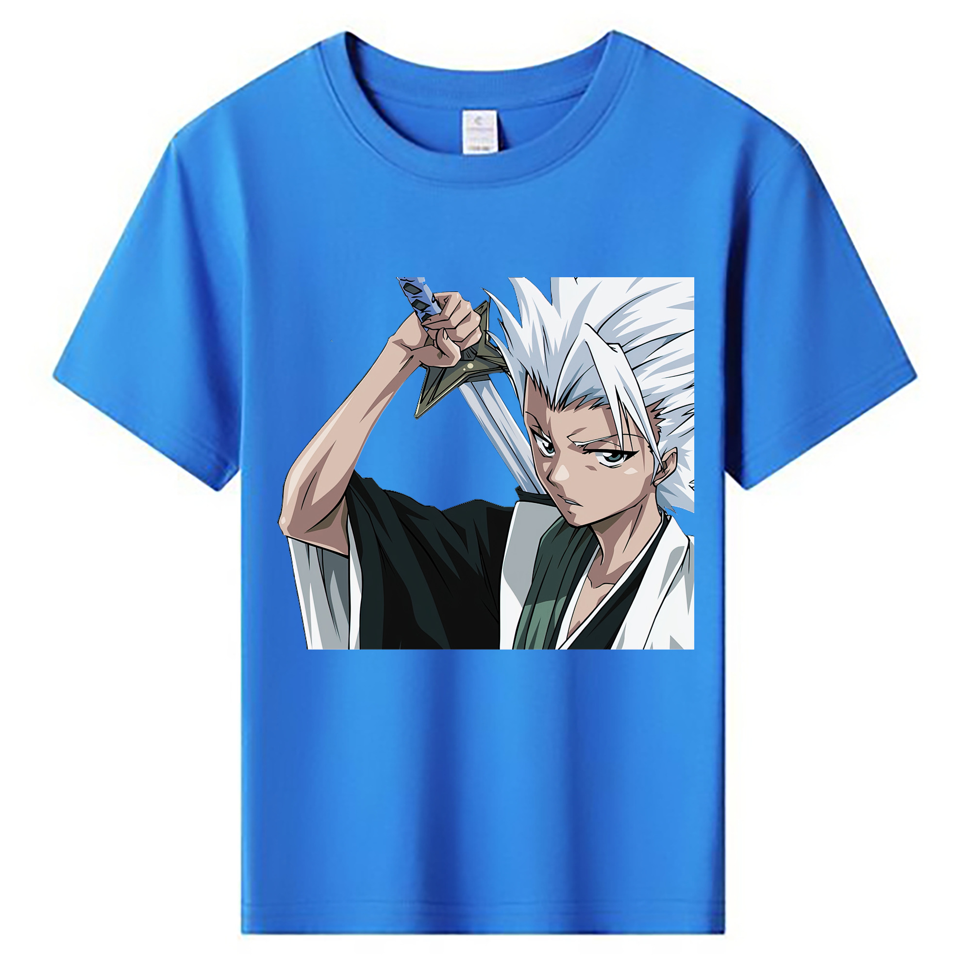 （画像用） ブリーチ 日番谷冬獅郎（ひつがや とうしろう） BLEACH Hitsugaya Toushirou 綿100％キッズTシャツ（フロントプリント）